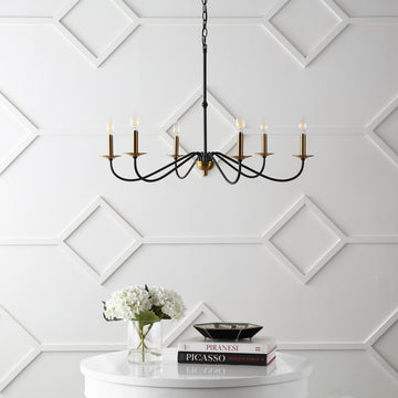 Wicklow 34.75" Bohemian Farmhouse Iron LED Chandelier